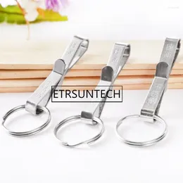 Hooks 500pcs Anti-lost Stainless Steel Detachable Keychain Waist Belt Clip Buckle Hanging Key Ring Holder