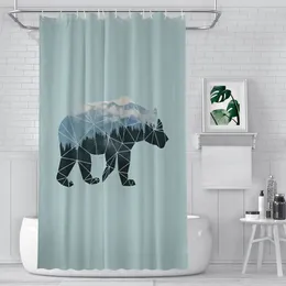 Shower Curtains Geometric Bathroom Bear Waterproof Partition Unique Home Decor Accessories