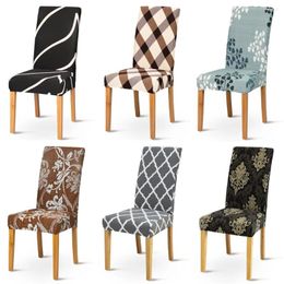 Chair Covers Printing Spandex Stretch Seat Cover Dining Room Restaurant Weddings Banquet El Elastic Flexible