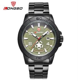 LONGBO Luxury Men Army Star Sports Canvas Leather Quartz Watches For Men Leisure Clock Simple Watch Relogio Masculino 80217234Q9022078