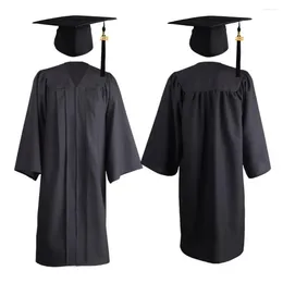Clothing Sets Universal Loose Plus Size 2024 Graduation Ceremony Academic Dress Top Hat Solid Black Uniform Party Wear