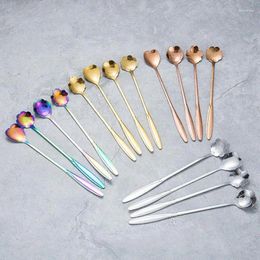 Spoons Flower Spoon Golden Shape For Mixing Coffee Gold Plated Mirror Polishing Kitchen Accessories Fashion Tableware