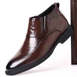 Dress Shoes Ankle Boots Business For Men Loafers Oxfords Men's Wedding Fashion Slip-on Leather Footwear Elegant Male Flat
