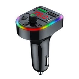 Car F21 Charger 3.1A Dual USB Fast Charging Car Phone Charger Handsfree Calling Bluetooth FM Transmitter Auto MP3 Player Fast Car Charger for Smartphones