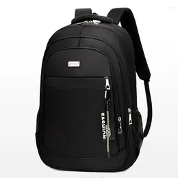 Backpack Large Capacity Men College Student School Bags For Teenager Laptop 15.6 Inch Nylon Black