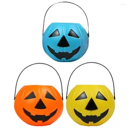Storage Bottles 3 Pcs The Gift Plastic Buckets With Handles Snack Portable Treat Pumpkin Candy Holder Pvc Container Halloween Gifts