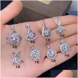 Pendant Necklaces Moissanite Dimond 1.0Ct D Colour 925 Sterling Sier Necklace Exquisite Jewellery Party Pendants For Womens Drop Delivery Dhr1C