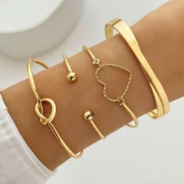 Knoy Knoy Creative Peach Heart Geometry Bracciale Cross Bracciale Set