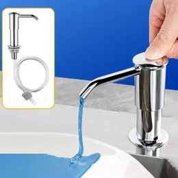 Liquid Soap Dispenser Stainless Steel Kitchen Sink Extension Tube Dish Press Pump Head Outlet Extender