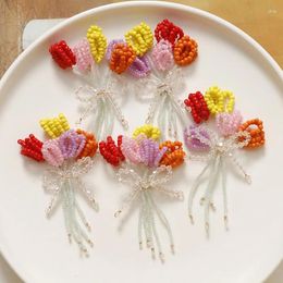 Charms 1pcs Festive Colour Matching Bow Crystal Bouquet Balloon Diy Hand-woven Beaded Hairpin Hair Accessories Wholesale