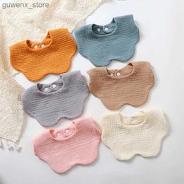 Bibs Burp Cloths Cotton Solid Color Gause Baby Bibs Flower Newborn Bib Infant Burp Cloths Bandana Scarf for Girl Boy Feeding Saliva Towel Y240415Y240417Q2FX