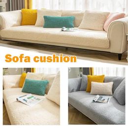 Chair Covers Color Sofa Towel Soft Plush Couch Cover For Living Room Bay Window Pad Furniture Protection Cushion 1 M2L8