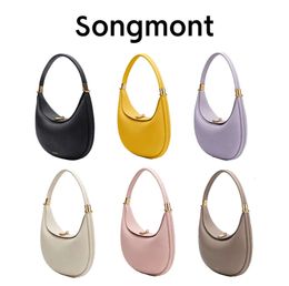 Songmont crescent half moon Luna Designer bag for Womens Fashion Luxury handbag men Underarm travel Clutch Cross Body Tote Genuine Leather Even Shoulder