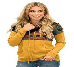 Dear lover 2020 Women Clothing In Stock Items Whole Yellow Aztec Cowl Pullover Hoodie9115195