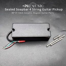 Cables Sealed Soapbar 2 Hole Bass Guitar Pickup 4 String Double Coil Humbucker Pickup 89*37.5mm Ceramic Magnet Bass Guitar Accessories