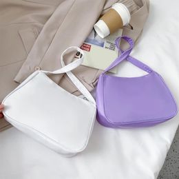 Bag Fashion Simply Shoulder Crossbody Bags Nylon Solid Colour Simple Messenger Lady Chain Travel Small Purses Handbags Women 2024