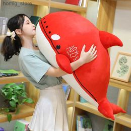 Simulazione di bambole peluche killer whale giocattoli peluche imbottiti orcinus orca bambola rossa cartone animato cupolo morbido cupole bambini ragazze baby baby regalo divertimento y240415