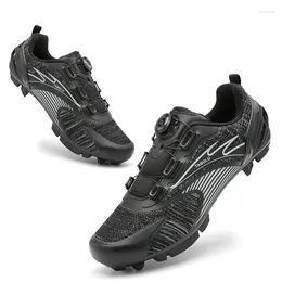 Cycling Shoes MTB Sneakers Men Breathable Knit Self-Locking Dirt Road Bicycle For Exercise Bikes Cleats Clip Cycle Training Shoe