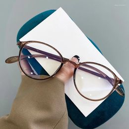 Sunglasses Solid Color TR90 Anti Blue Light Glasses Elliptical Small Frame Non Degree Fatigue Flat Minimalist Transparent