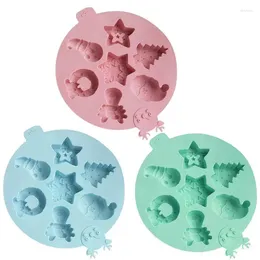 Baking Tools Christmas Trees Snowman Silicone Mould Tree Stockings Bells Accessories Reusable Bakeware For Cupcake