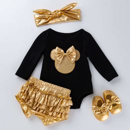 Nuovo maschio e femmina Baby Spring e Autunno abbigliamento per neonati a maniche lunghe turisti PP Gold Pants set