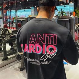 ANTI CARDIO Men T-shirt Summer Casual Short Sleeves Cotton T Shirt Gym Male Training Workout Tee Tops Fashion Women T Shirt 240415