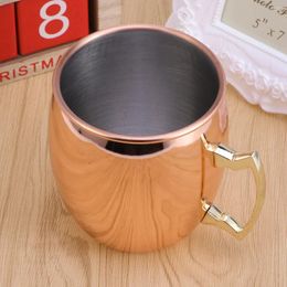 Cups Saucers Moscow Mule Mugs 18 Ounce Copper Plated Cocktail Drinking Smooth Surface For Home Kitchen Club Pub Restaurant (Rose