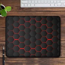 Mouse Pads Wrist Rests Abstract black hexagon pattern Mouse Pad Small Blue Mousepad Gaming Accessories Office Desk Mat Laptop Computer Mouse Mat