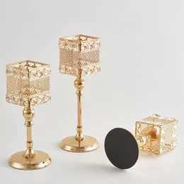 Candle Holders Elegant Home Decoration Square Shape Hollow-out Design Stand For Birthday Weding Holder Decor