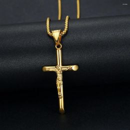 Pendant Necklaces Stainless Steel Titanium God Jesus Cross Hip Hop Collar Chains Necklace For Men Women Boyfriends Gift Jewellery