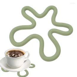Table Mats Silicone Insulated Meal Mat Irregular For Heat Resistant Coffee Cup Non-Slip Drink