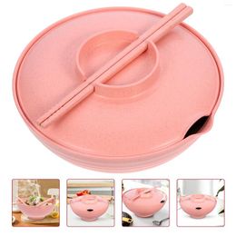 Dinnerware Sets Of Ramen Bowl Decorative Noodle Lidded With Cutlery Pasta Serving Chopsticks