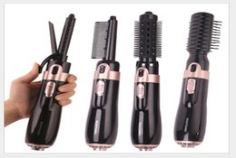 Multi function 4pcsset air comb negative ion dry and wet hair dryer hair straightener hair curler set9303648