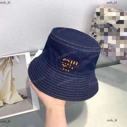 Mui Mui Bucket Designer Cap Cowboy Fisherman Display Face Small Spring and Summer Covering Embroidery Hat Basin Mui Beanie 263