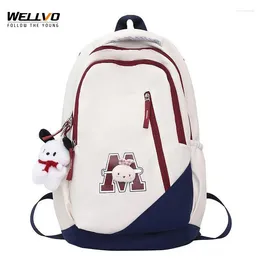 Backpack Preppy Teenage Girls School Fashion Large Patchwork College Students Rucksack Women Letter Travel Pack Mochila XA415C