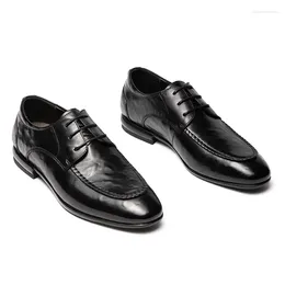 Dress Shoes Men's Casual Leather Lace-up Breathable Business The First Layer Of