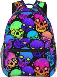 Backpack Neon Bright Human Skulls Lightweight Laptop For Women Men College Bookbag Casual Daypack Travel Bag