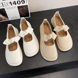 Casual Shoes Mary Jane Women's Summer French Niche Design With A Soft Sole Round Toe Bow And Shallow Cut Single Shoe