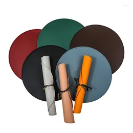 Table Mats Leather Placemat Nordic Style PVC Round Heat Insulation Mat Restaurant El Colour Coasters