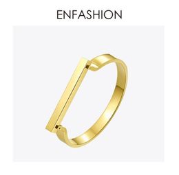 Enfashion Personalized Custom Engrave Name Flat Bar Cuff Bracelet Gold Color Bangle Bracelets For Women Bracelets Bangles J1907192816111