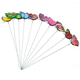 Decorative Flowers 10 Pcs Astetic Room Decor Simulation Butterfly Butterflies Sticks Household Wall Sticker PVC