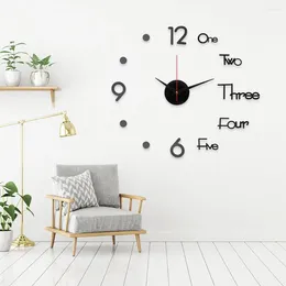 Window Stickers 3D Wall Clock Creative DIY Mirror Watch Modern Design Home Clocks Living Room Decor