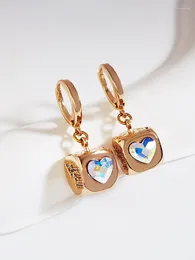 Hoop Earrings Trend 2024 For Girls Party Jewelry Wholesale Crystals From Austria Square Charms Women Dangle Gifts