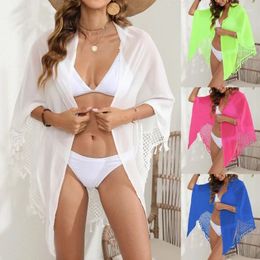 Women Tassels Beach Towel Swimsuit Coverups Swimwear Wrap Short Skirt Sarongs Scarf Bathing Beachwears Shawl