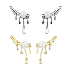 Stud Earrings Cute Pearls Irregular Water Droplet Laval Ear Studs Fashionable Jewerly Gift Elegant Drops For Women Girls