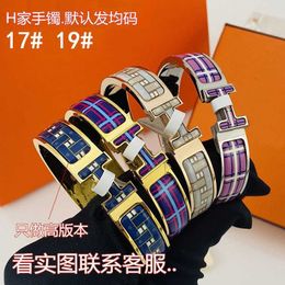 High Quality Designer Design Men's and Women's Bangle V Gold Plated Mijin Bracelet Enamel Colour Series High Version Fashion Trend