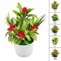 Decorative Flowers Artificial Plant Lily Fake Flower Pinecone Potted Home Decor Wedding Room Table Decoration Simulation Aquatic Plants