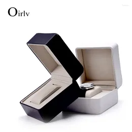 Jewelry Pouches Oirlv Leather Watch Box Black White Single Case Storage Gift For 1 Wrist PU Bag Watches