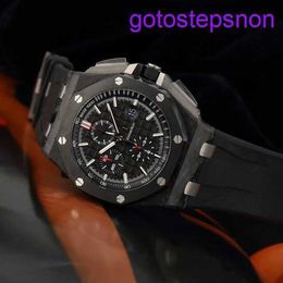 Highend AP Wrist Watch Royal Oak Offshore Series Automatic Mechanical Mens Watch Forged Carbon 44mm Time Display Ceramic Ring Tape Waterproof Night Light 26400