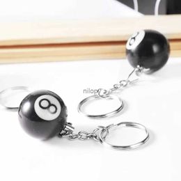 Keychains Lanyards 1pc Mini Billiard Keychain Snooker NO.8 Keyring Resin Simulation Ball Key Ring Men Bag Accessories Creative Lucky Gifts
